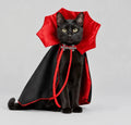 Chat noir en cape de vampire à col rouge – Le Vestiaire des Pattes